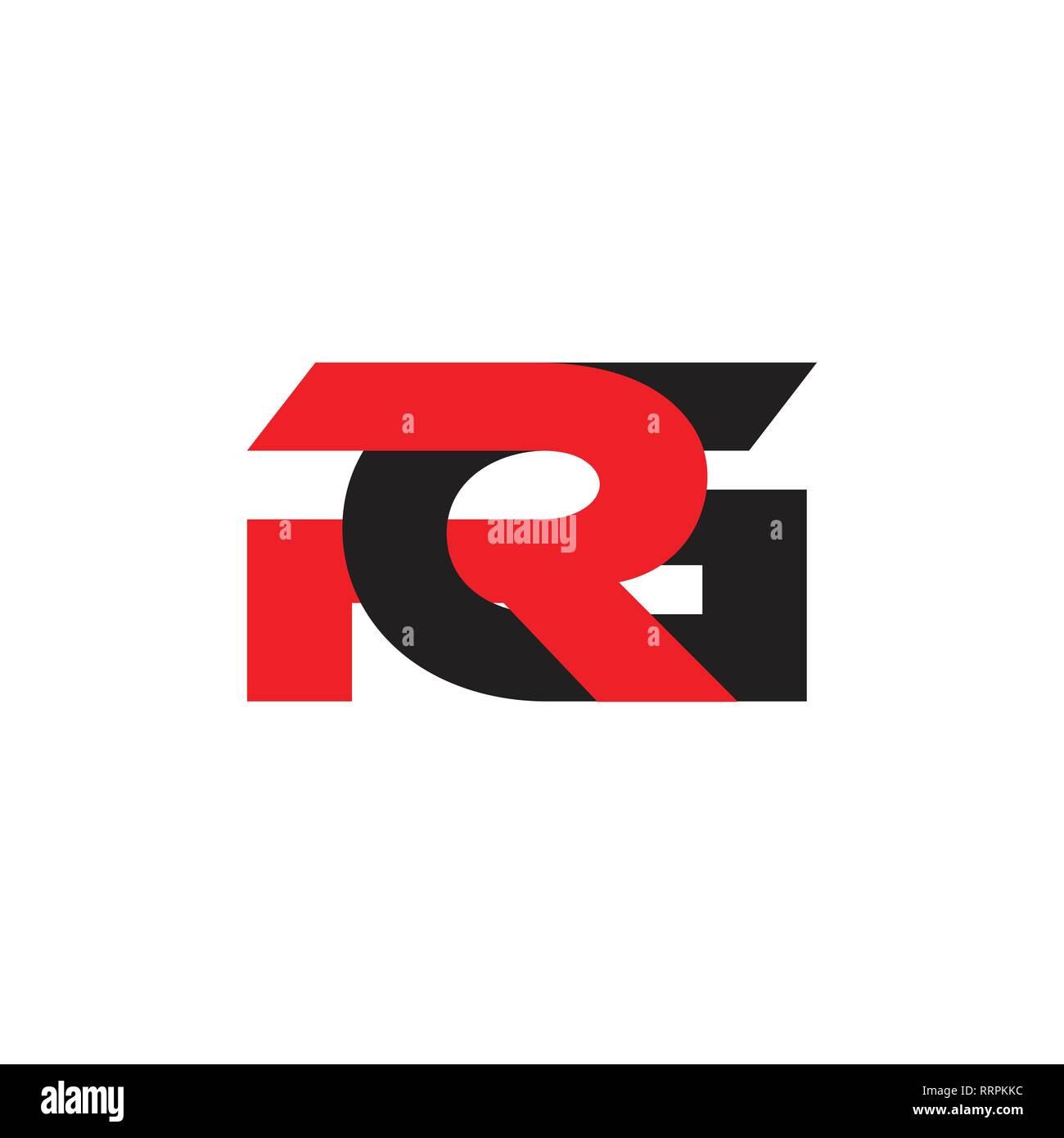 letters rg simple linked geometric logo vector Stock Vector