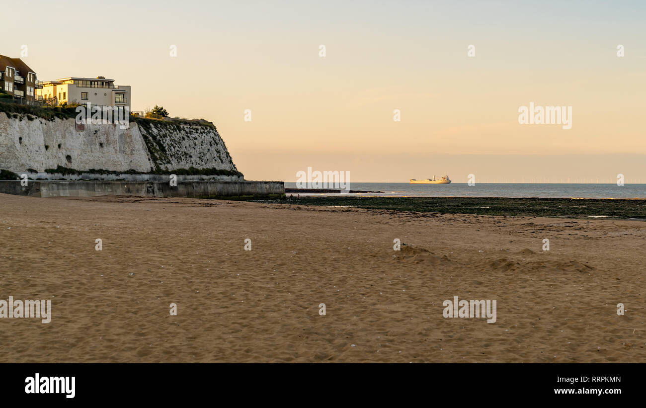 Near Broadstairs, Kent, England, UK September 19, 2017 The beach at