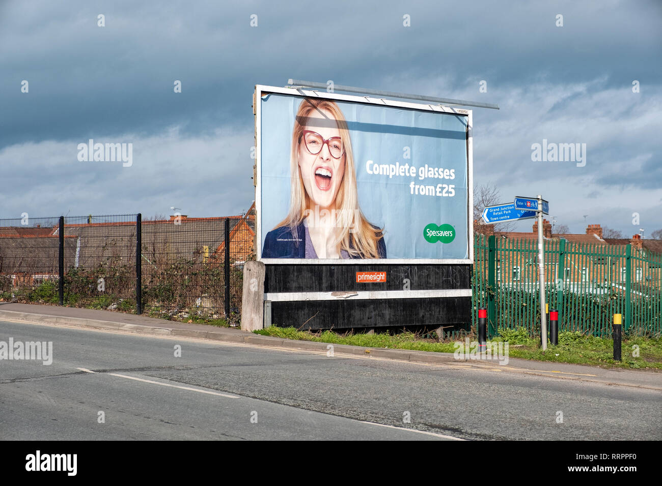 Specsavers billboard advertising in Crewe Cheshire UK Stock Photo