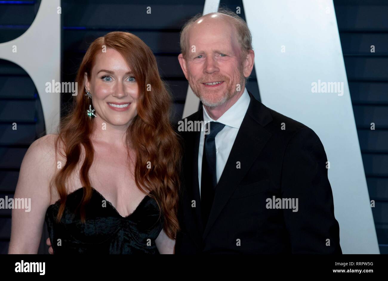 Paige Howard and Ron Howard attend the Vanity Fair Oscar Party at Wallis Annenberg Center for the Performing Arts in Beverly Hills, Los Angeles, USA, on 24 February 2019. | usage worldwide Stock Photo