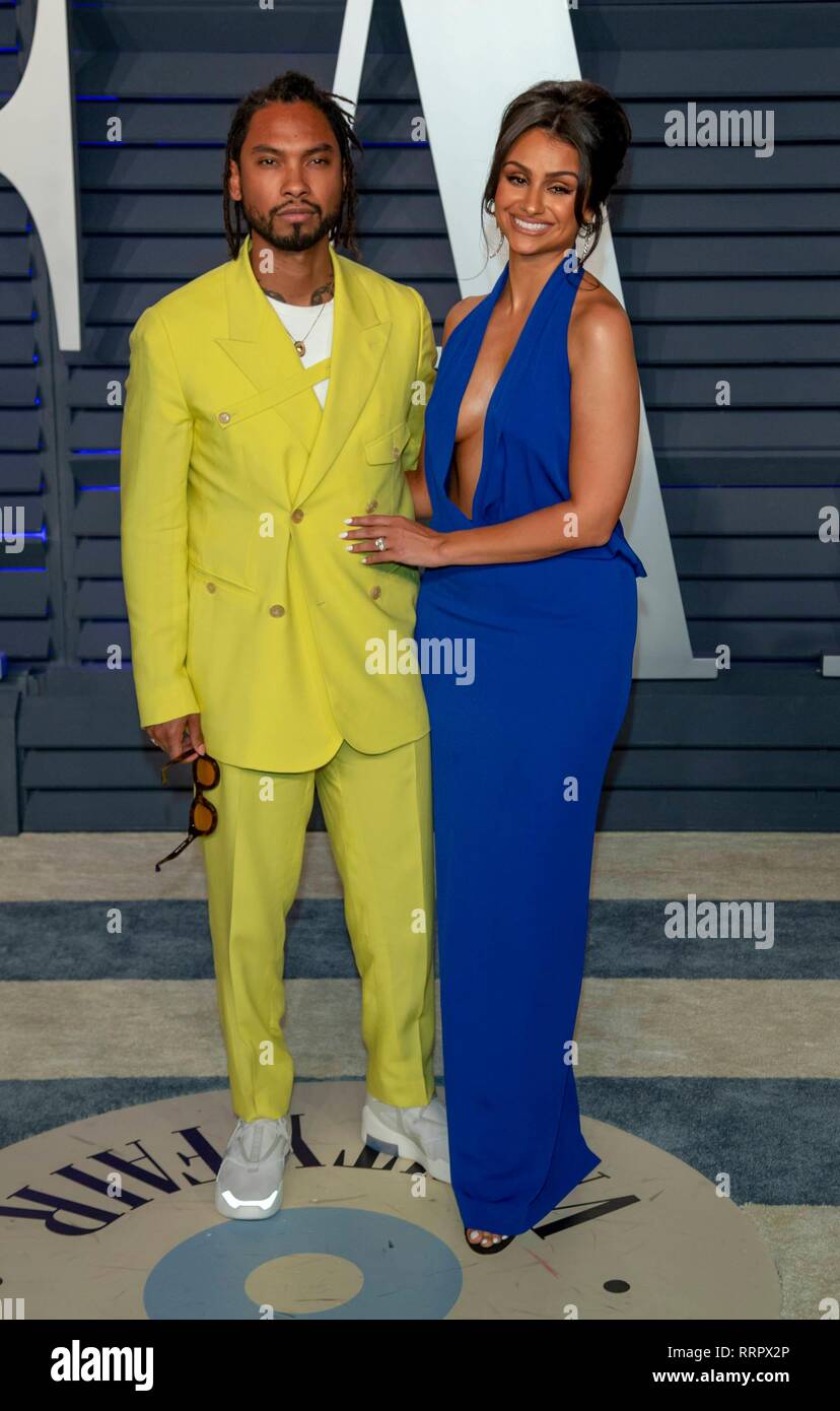 Miguel and Nazanin Mandi attend the Vanity Fair Oscar Party at Wallis