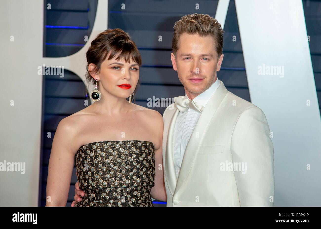 Ginnifer Goodwin and Josh Dallas attend the Vanity Fair Oscar Party at