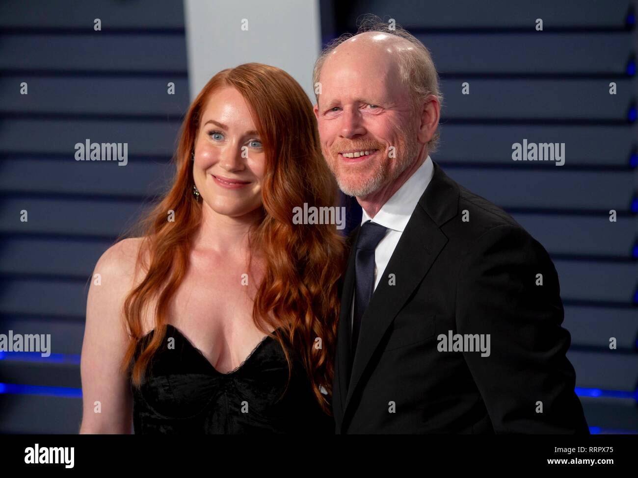 Paige Howard and Ron Howard attend the Vanity Fair Oscar Party at Wallis Annenberg Center for the Performing Arts in Beverly Hills, Los Angeles, USA, on 24 February 2019. | usage worldwide Stock Photo