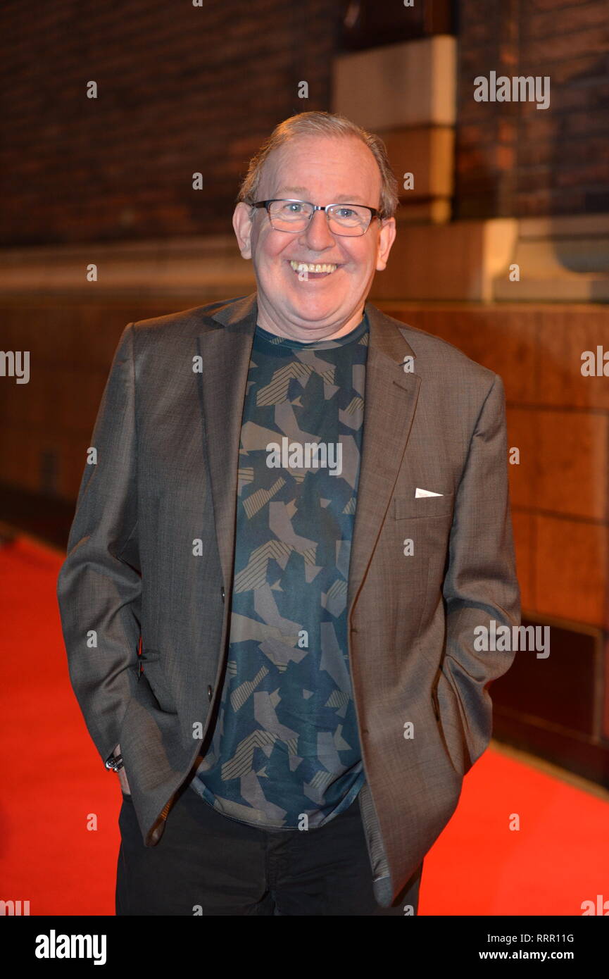 Glasgow, UK. 26th Feb, 2019. Actor/Writer, Ford Kiernan from TV hit show, Still Game, seen on the red carpet at the Glasgow Film Theatre. Credit: Colin Fisher/Alamy Live News Stock Photo