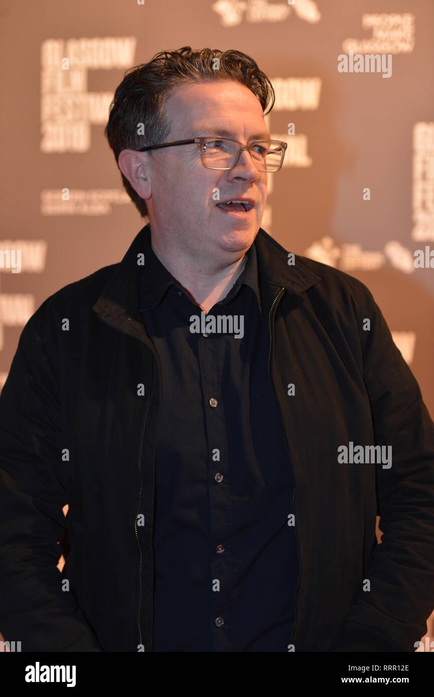Glasgow, UK. 26th Feb, 2019. Actor, Mark Cox from TV hit show, Still Game, seen on the red carpet at the Glasgow Film Theatre. Credit: Colin Fisher/Alamy Live News Stock Photo