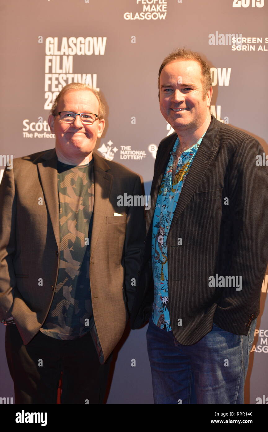 Glasgow, UK. 26th Feb, 2019. Actors/Writers, Ford Kiernan( left) and Greg Hemphill (right) from TV hit show, Still Game, seen on the red carpet at the Glasgow Film Theatre. Credit: Colin Fisher/Alamy Live News Stock Photo