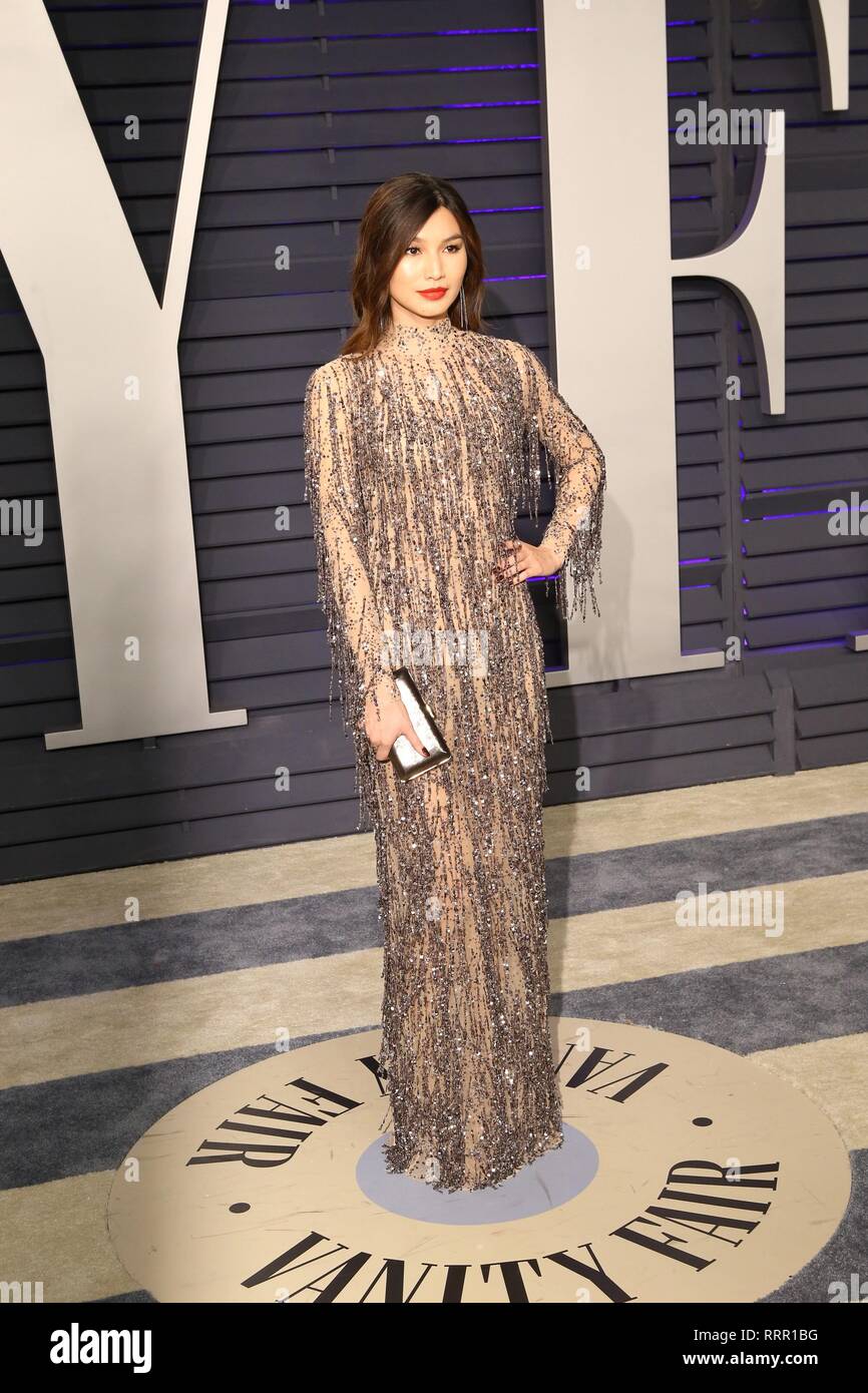 Beverly Hills, CA. 24th Feb, 2019. Gemma Chan at arrivals for 2019 Vanity Fair Oscar Party, Wallis Annenberg Center for the Performing Arts, Beverly Hills, CA February 24, 2019. Credit: Priscilla Grant/Everett Collection/Alamy Live News Stock Photo