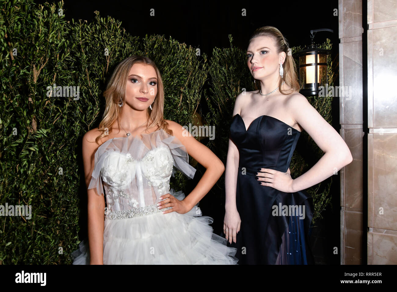 London, UK. 26th Feb 2019. Alma Sandifer and Beth Wareing Arrivers at Nina Naustdal catwalk show SS19/20 collection by The London School of Beauty & Make-up at Bagatelle on 26 Feb 2019, London, UK. Credit: Picture Capital/Alamy Live News Stock Photo