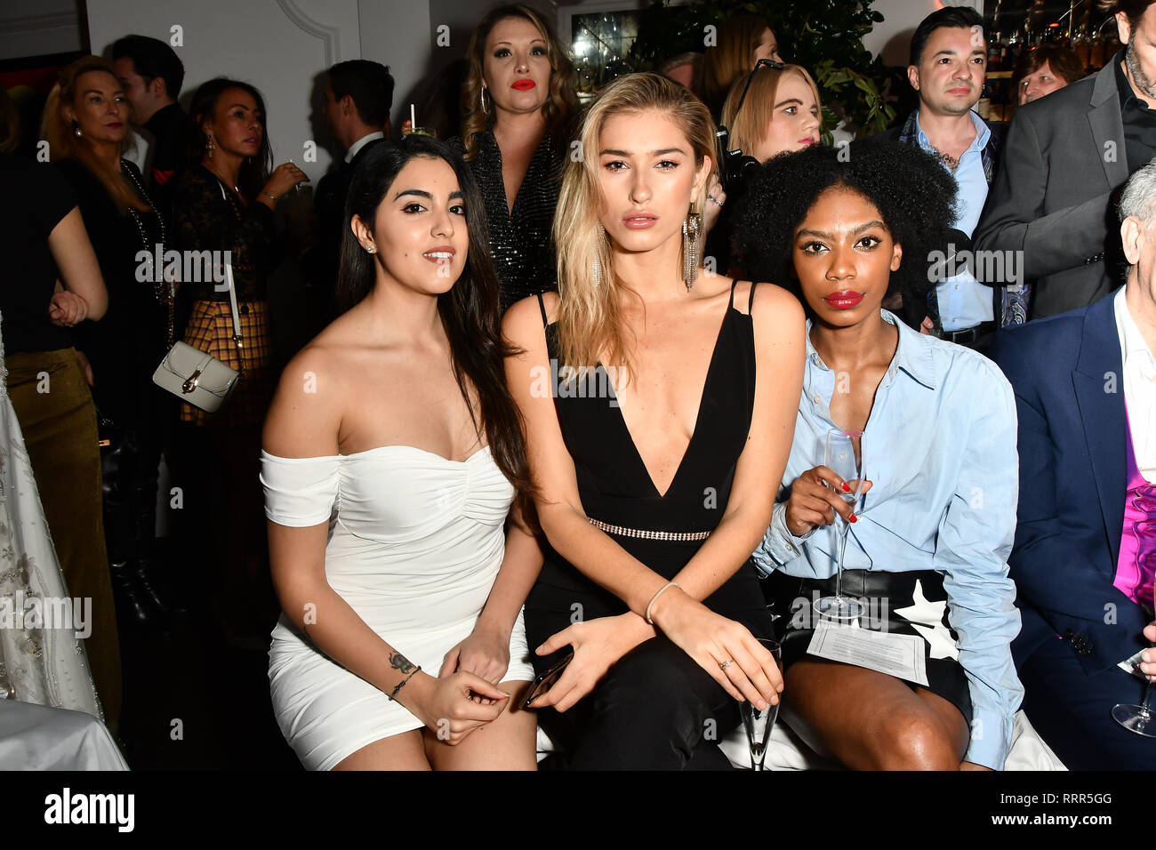 London, UK. 26th Feb 2019. Claudia Sowaha,Lilly Douse,Tonique  Campbell attend Nina Naustdal catwalk show SS19/20 collection by The London School of Beauty & Make-up at Bagatelle on 26 Feb 2019, London, UK. Credit: Picture Capital/Alamy Live News Stock Photo