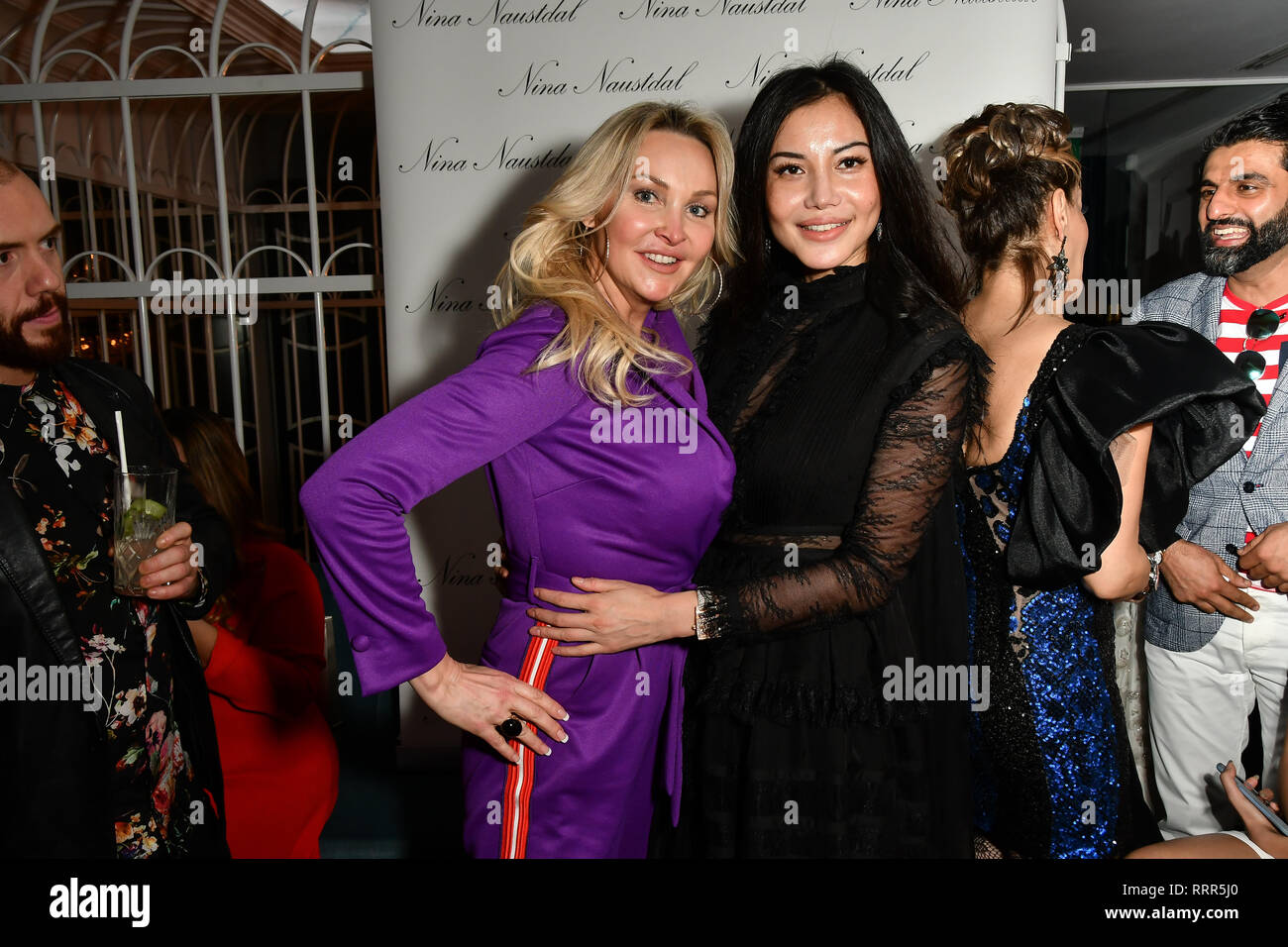 London, UK. 26th Feb 2019. Heather Bird Tchenguiz and Elaine Zhang attend Nina Naustdal catwalk show SS19/20 collection by The London School of Beauty & Make-up at Bagatelle on 26 Feb 2019, London, UK. Credit: Picture Capital/Alamy Live News Stock Photo