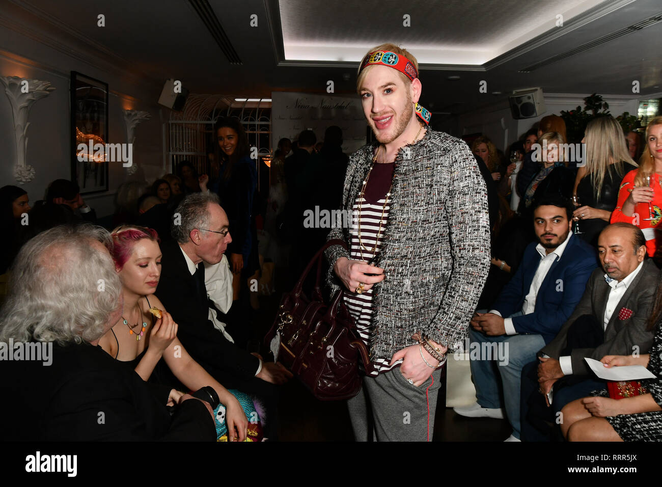 London, UK. 26th Feb 2019. Lewis-Duncan weedon attend Nina Naustdal catwalk show SS19/20 collection by The London School of Beauty & Make-up at Bagatelle on 26 Feb 2019, London, UK. Credit: Picture Capital/Alamy Live News Stock Photo