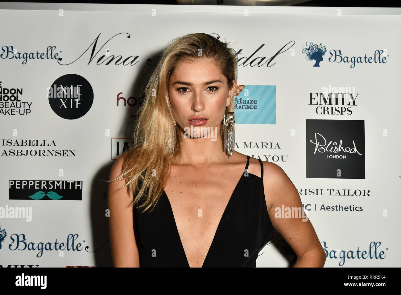 London, UK. 26th Feb 2019. Lilly Douse Arrivers at Nina Naustdal catwalk show SS19/20 collection by The London School of Beauty & Make-up at Bagatelle on 26 Feb 2019, London, UK. Credit: Picture Capital/Alamy Live News Stock Photo