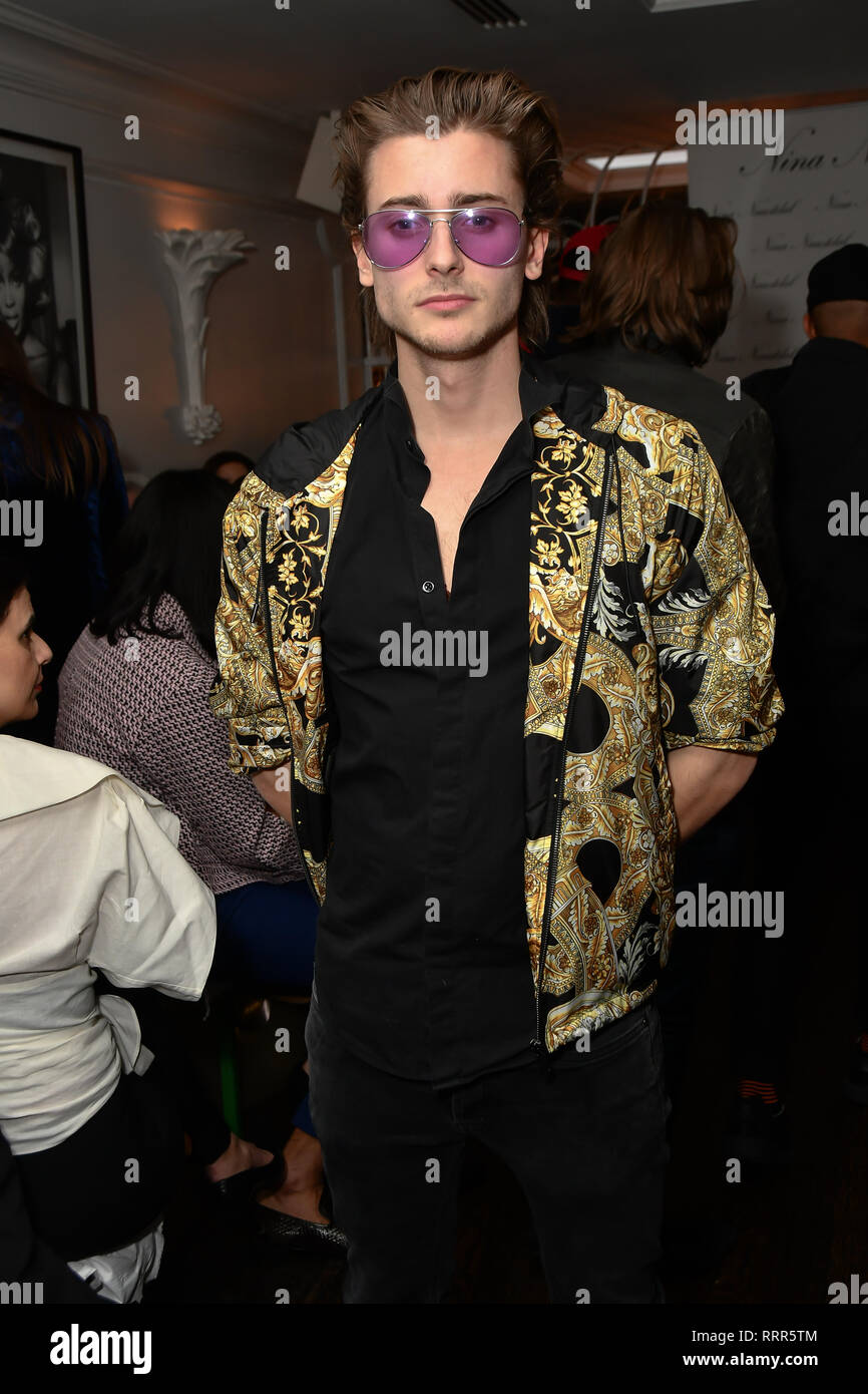 London, UK. 26th Feb 2019. Jack McEvoy attend Nina Naustdal catwalk show SS19/20 collection by The London School of Beauty & Make-up at Bagatelle on 26 Feb 2019, London, UK. Credit: Picture Capital/Alamy Live News Stock Photo