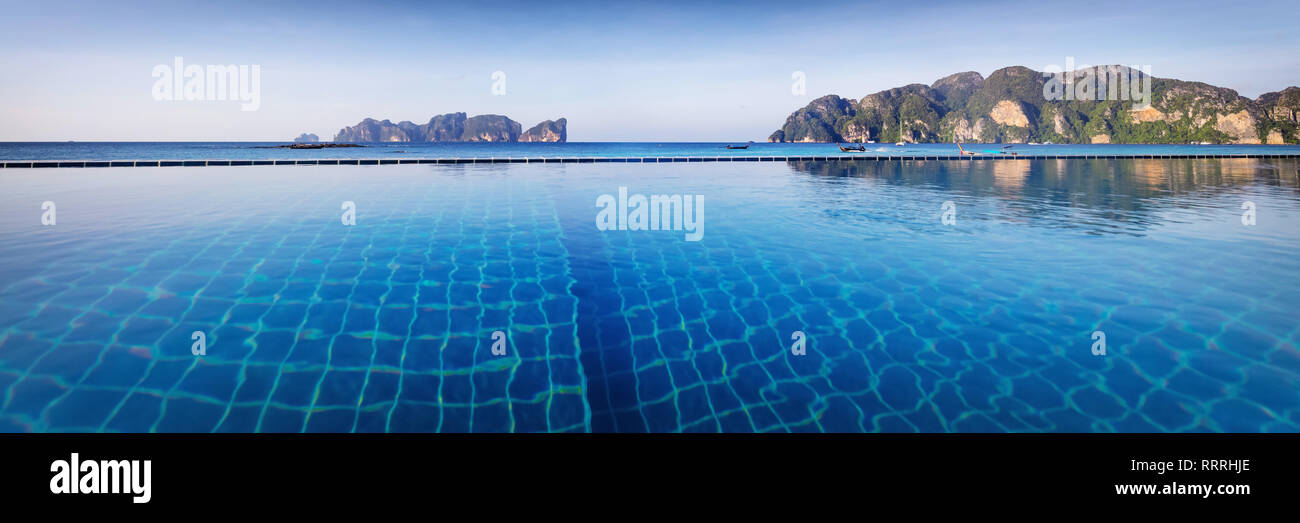 Asian tropical beach paradise in Thailand Stock Photo