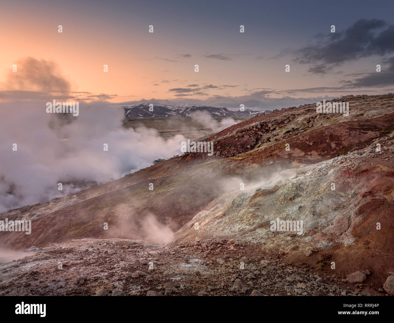Geothermal area near The Hverahlidarvirkjun Power Plant, Hellisheidi ...