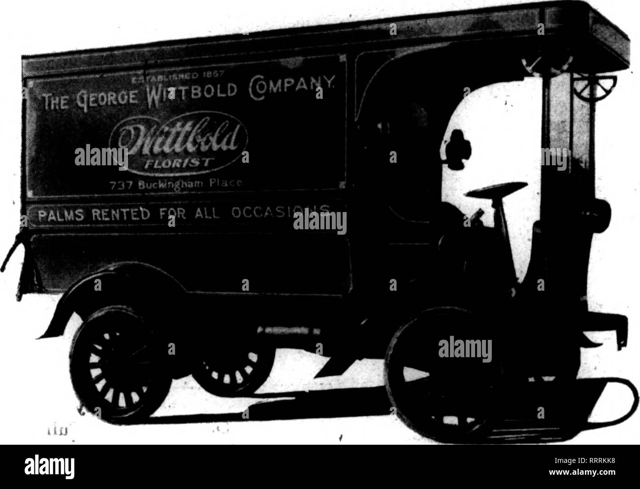 . Florists' review [microform]. Floriculture. Decbubkr 3, 1914. The Florists^ Review » = Autocars Quickly Build Up New and Valu- able Trade for The George Wittbold Co. 'A. Average 50 miles a day each, makinsf deliveries to South Chicasfo, Chicago Heights, Lake Forest, Highland Park and Des Plaines RAPID and economical business expansion—this is a result which makes itself apparent almost imnfediately to those who adopt the Autocar Delivery Vehicle. It is not so much the lower costs of motor delivery (though these soon prove them- selves less than horse equipment) as it is the in- creased busin Stock Photo