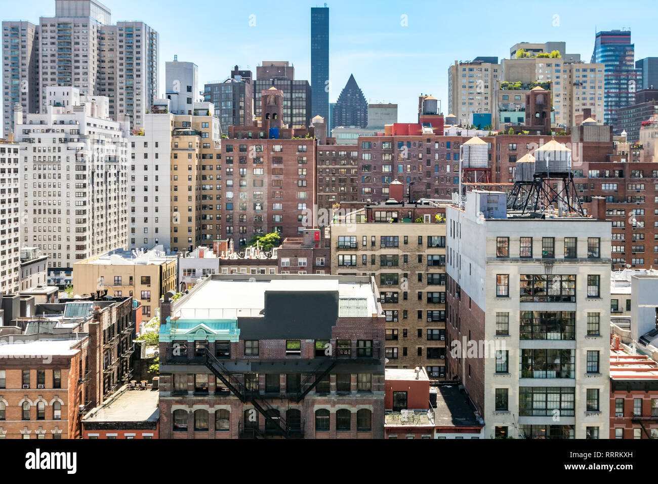 Midtown Manhattan historic old buildings and rooftops in New York City