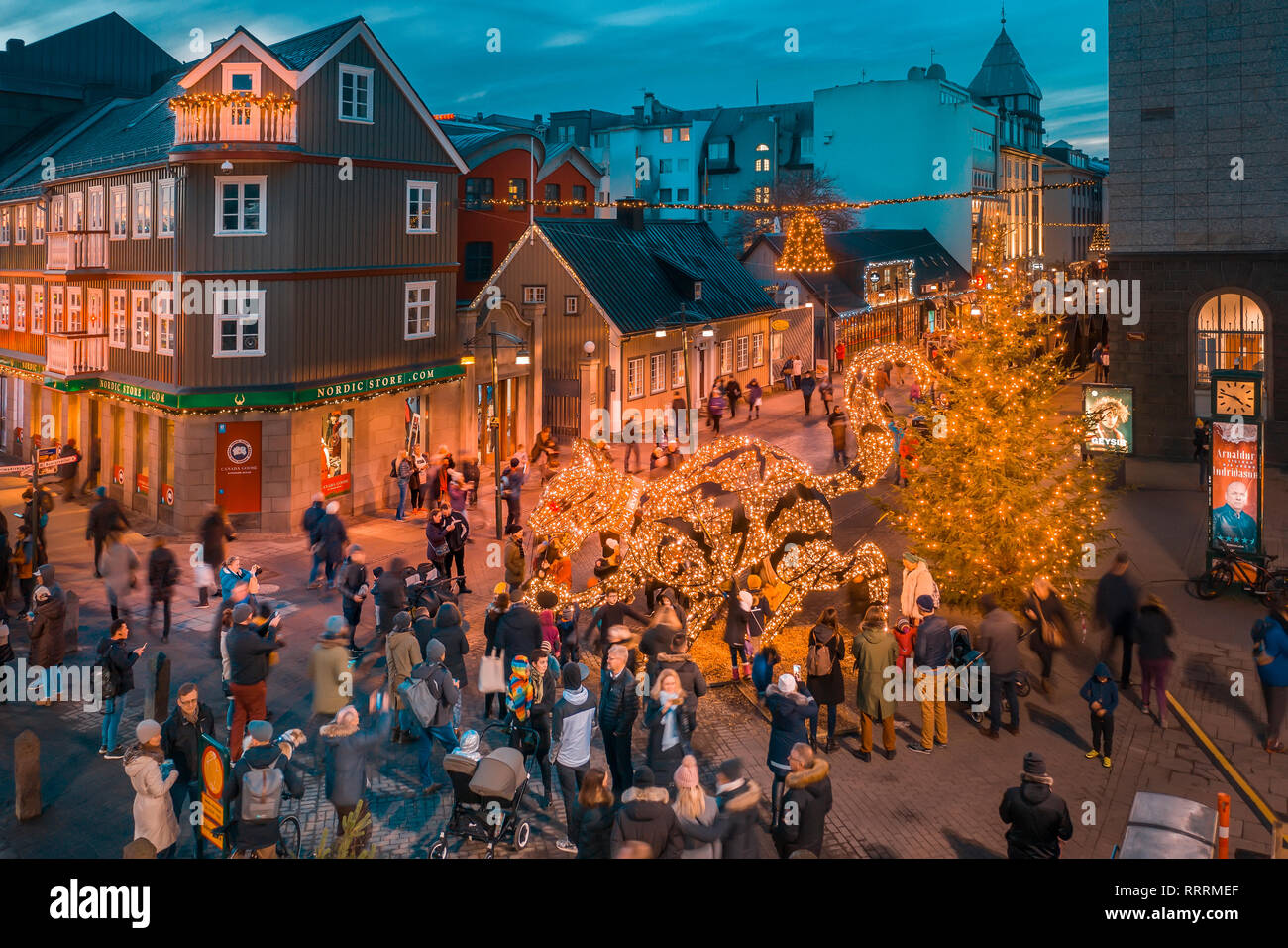 Christmas celebrations, Reykjavik, Iceland Stock Photo Alamy