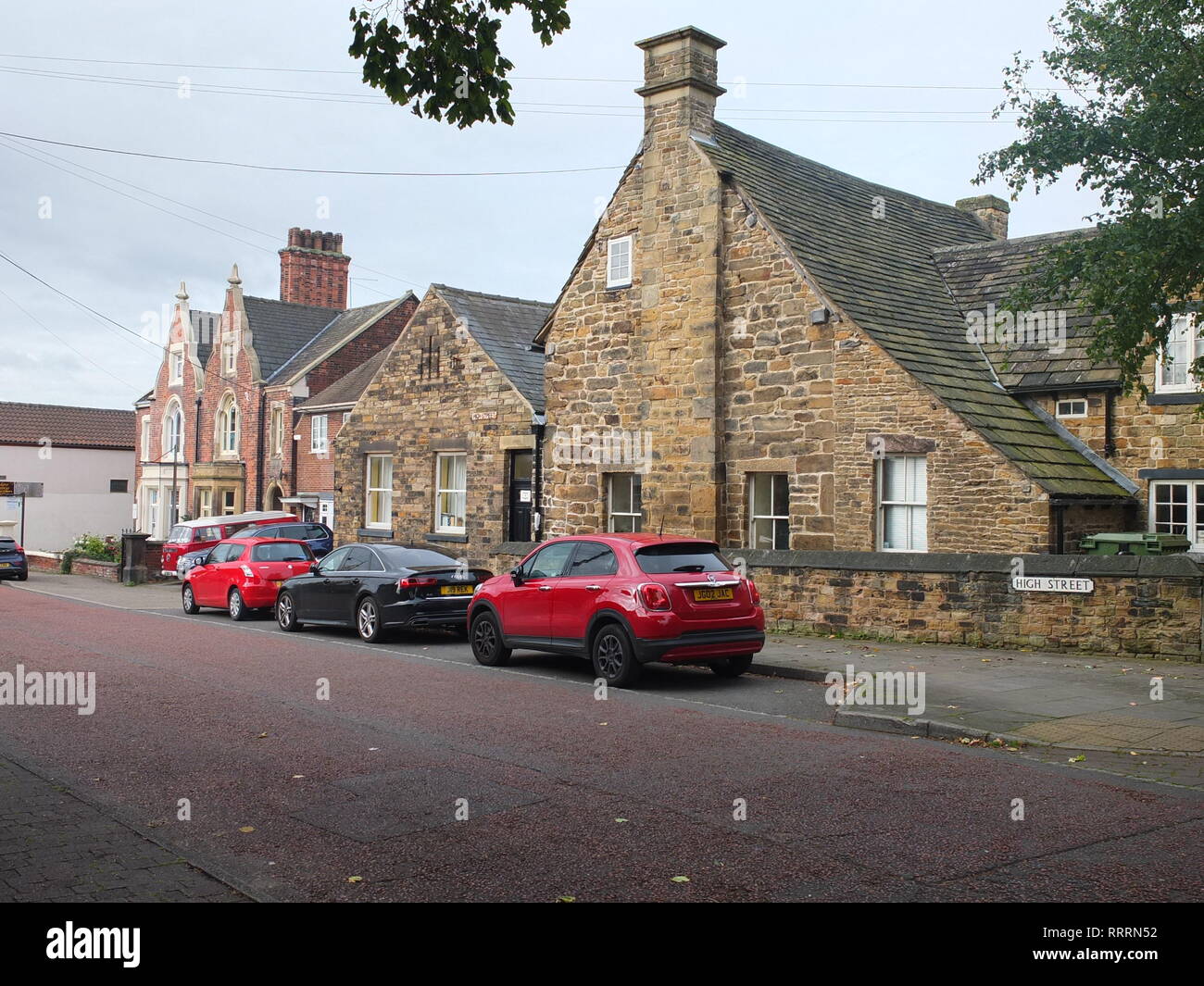 Old historic buildings on the High Street at Staveley a forming mining