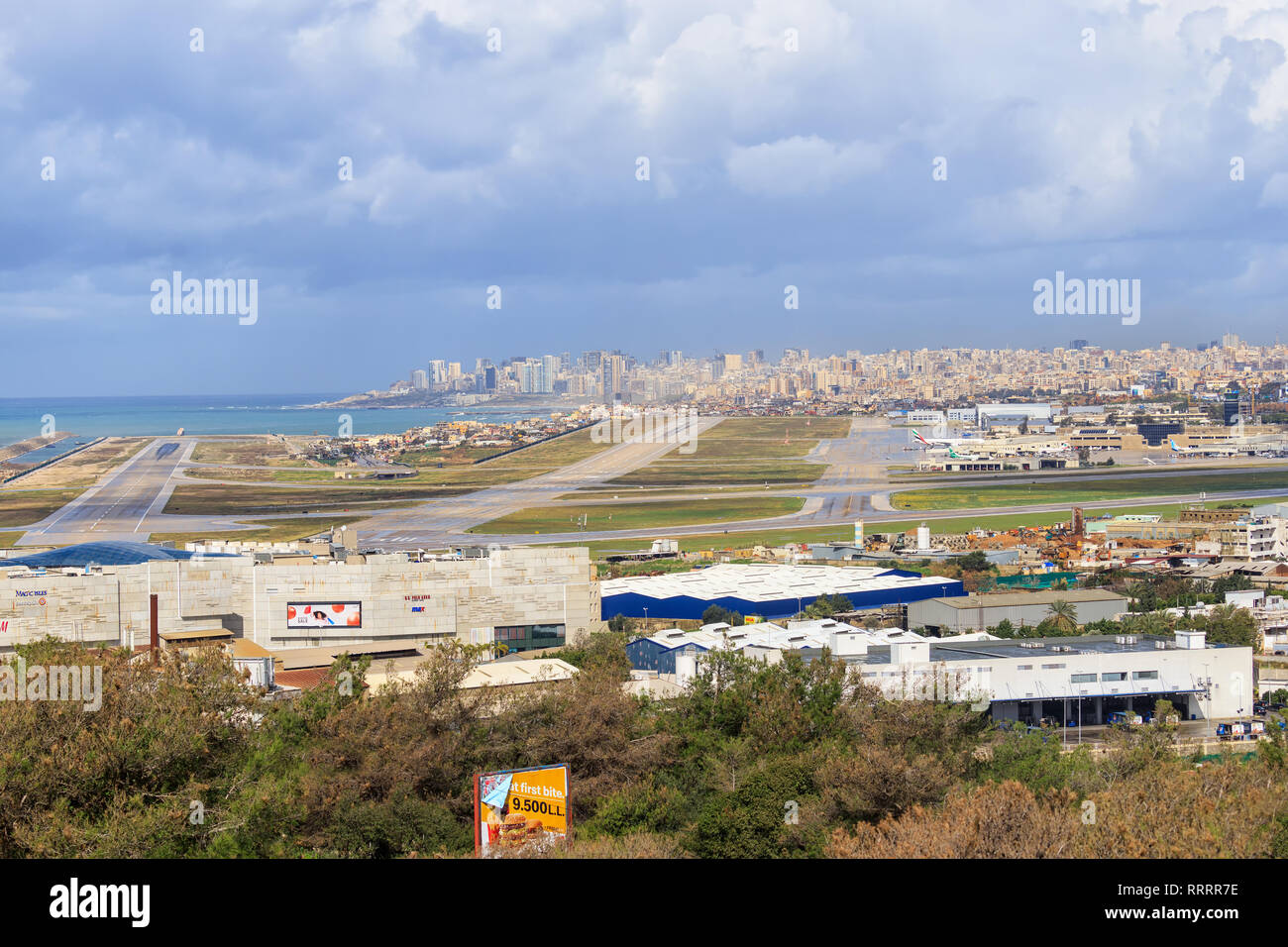Beirut,Lybanon-February 22, 2019: Airbus a330 at Beirut Rafic Hariri international Airport. Stock Photo