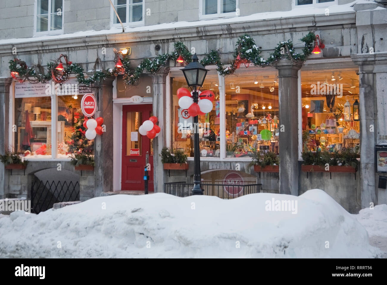 Souvenir storefront on Saint-Paul street with Christmas ...