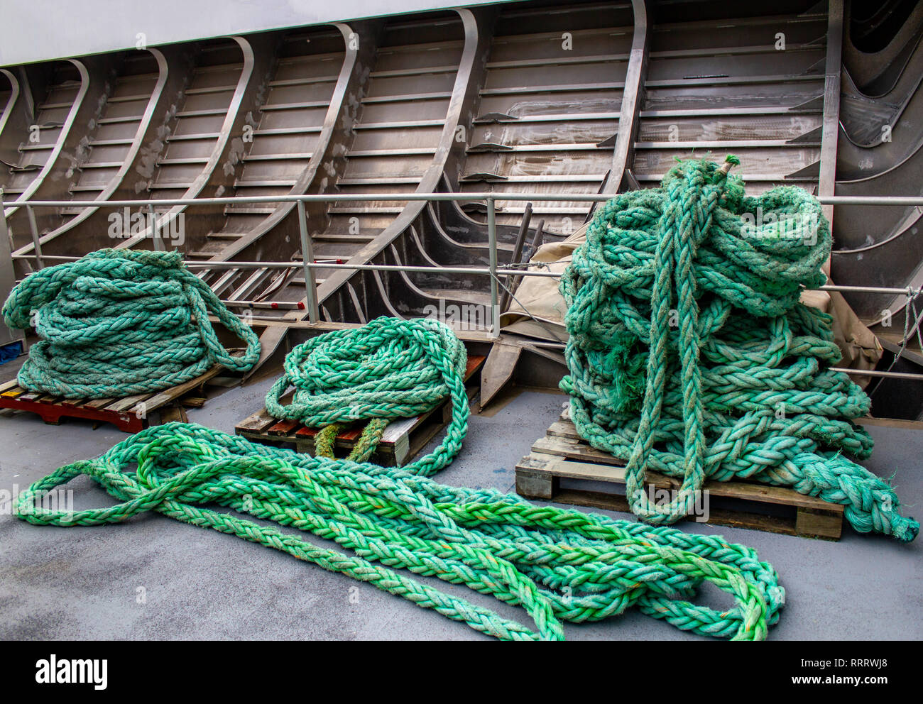 Ship rope stack Stock Photo