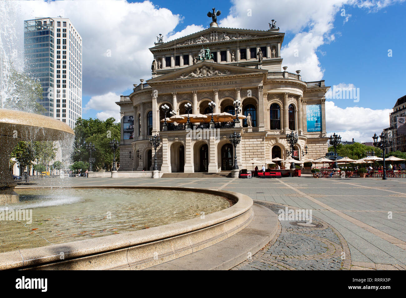 Europe Germany Hesse Rhine-Main Frankfurt Stock Exchange Alte Oper Stock Photo