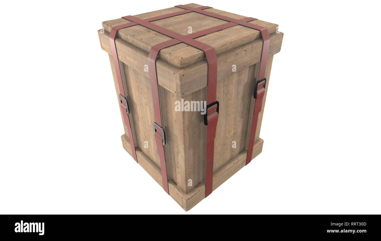 Wooden Loot Crate - 3D Rendering Stock Photo