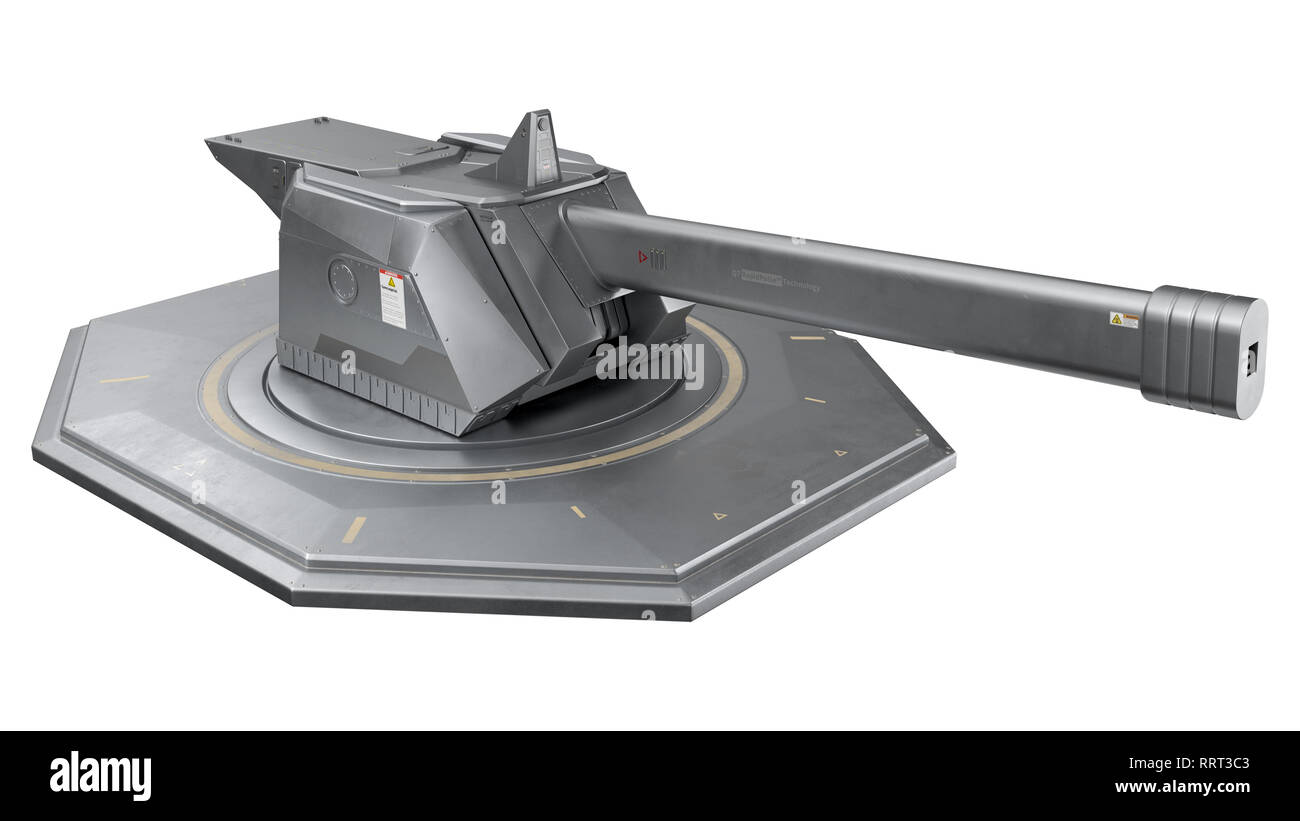 Railgun Turret - 3D Rendering Stock Photo