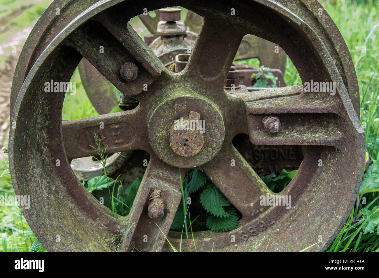 Cast iron wheel Stock Photo