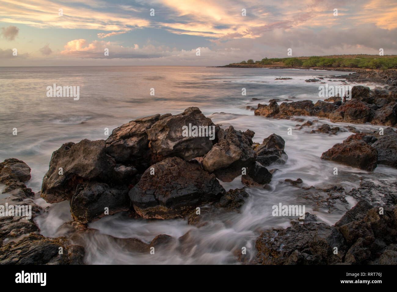 South Pacific, USA, Hawaii, Hawaiian, Island, Big Island, North Kohala, Coastal Landscape Stock Photo