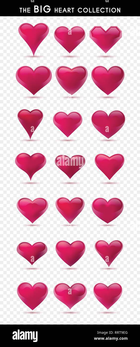 Set of vector hearts. Vector illustration. Realistic heart, isolated ...