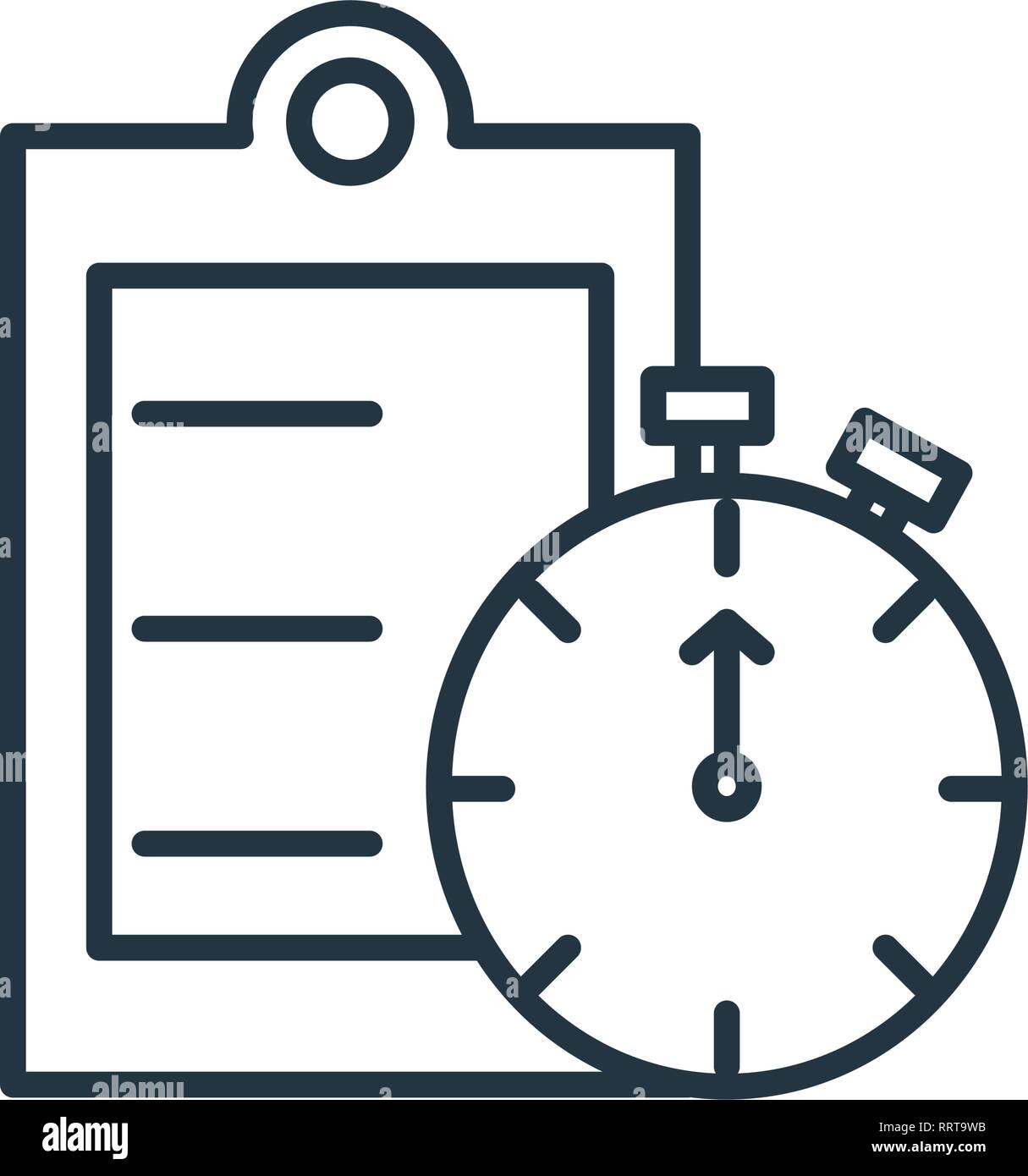 clipboard document with chronometer timer vector illustration design