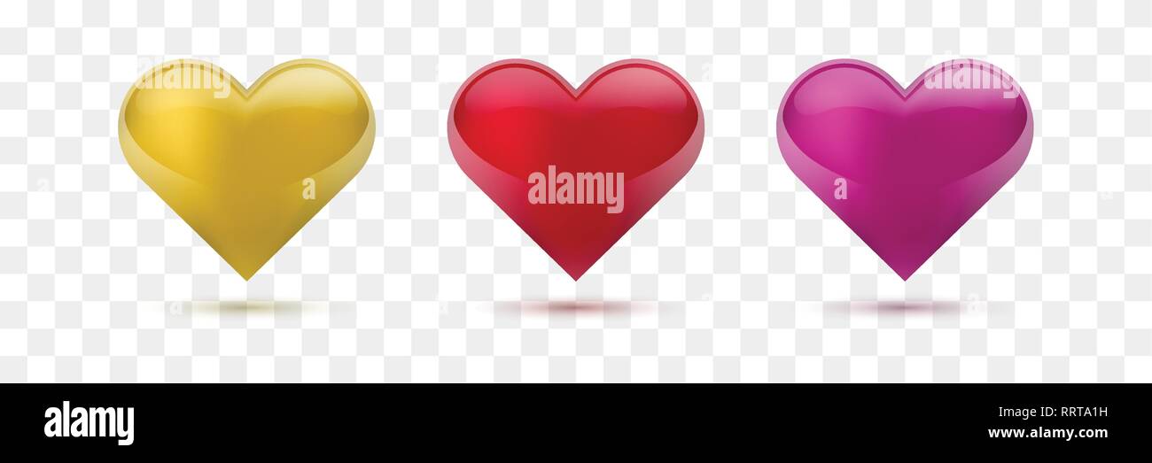 Set of vector hearts. Vector illustration. Realistic heart, isolated ...