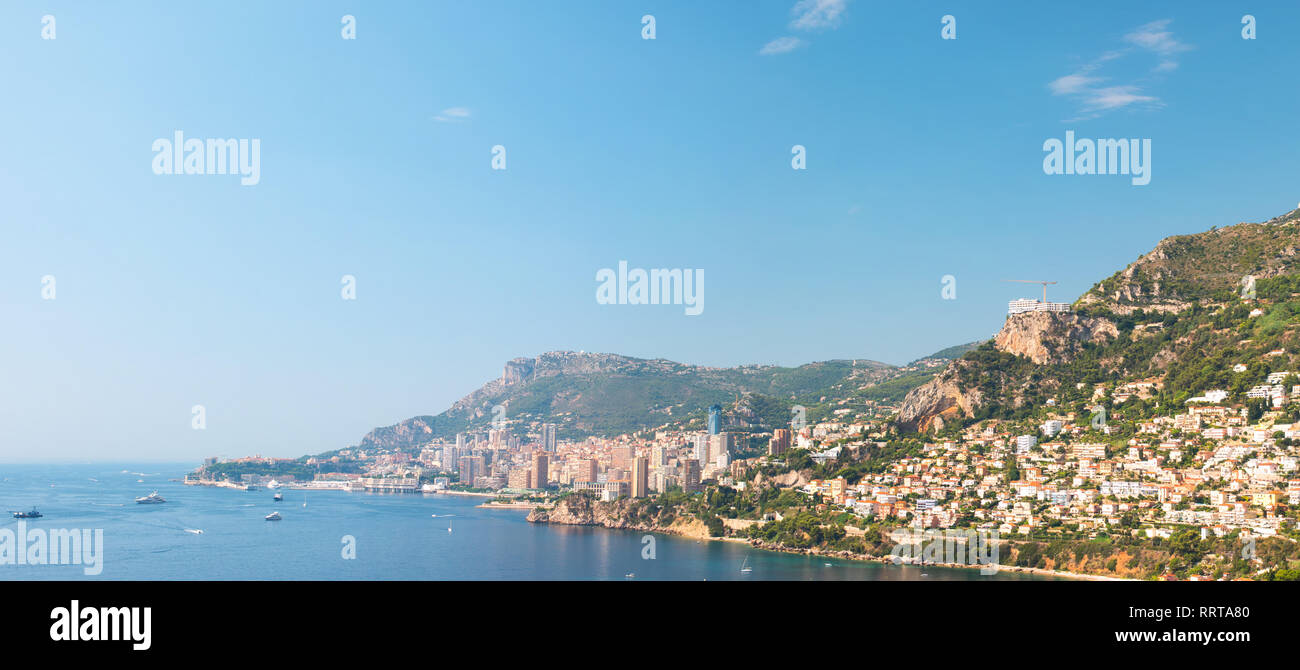 Panoramic landscape of Principality Monaco coast Stock Photo - Alamy