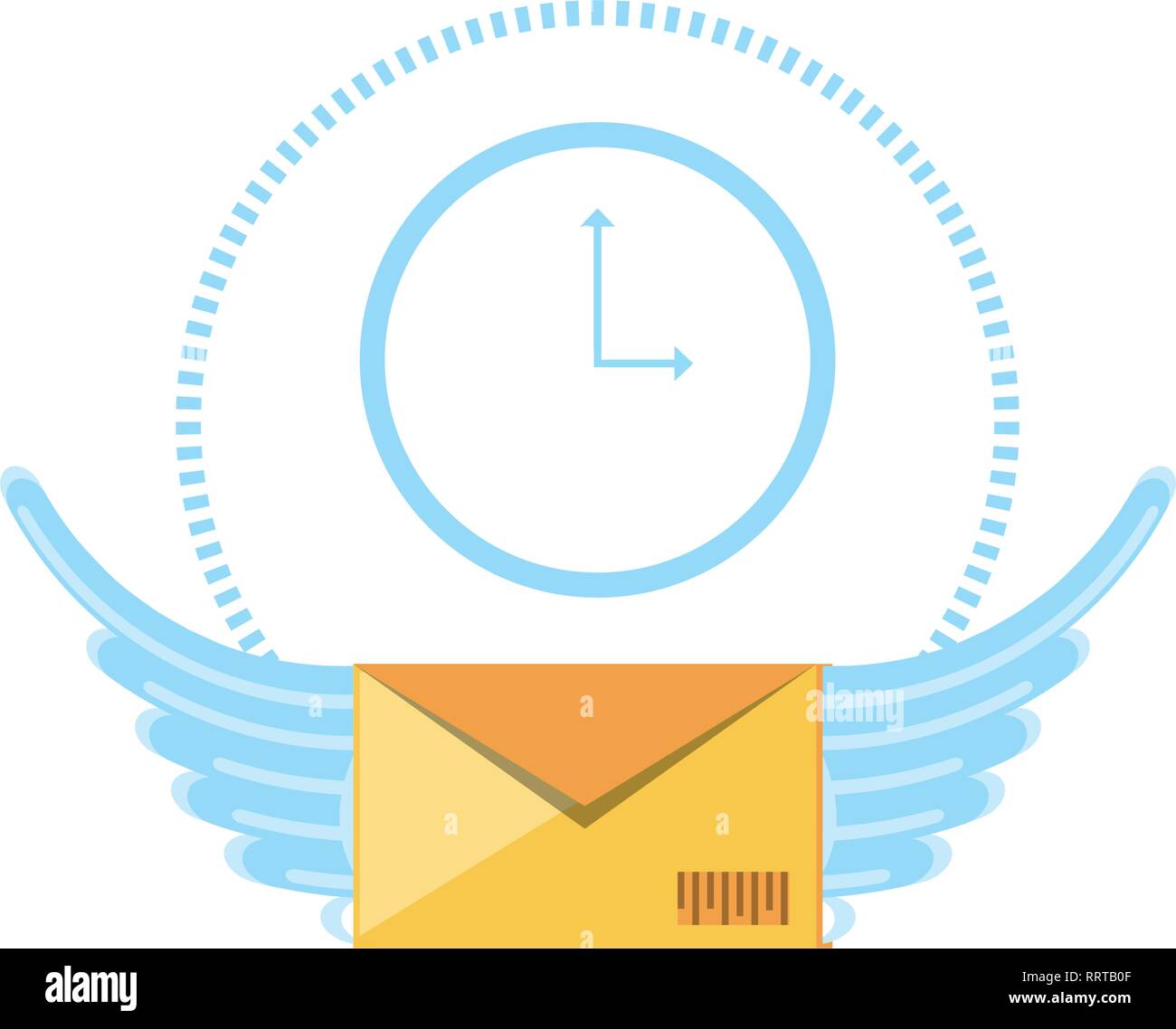 envelope mail with wings and clock vector illustration design Stock ...