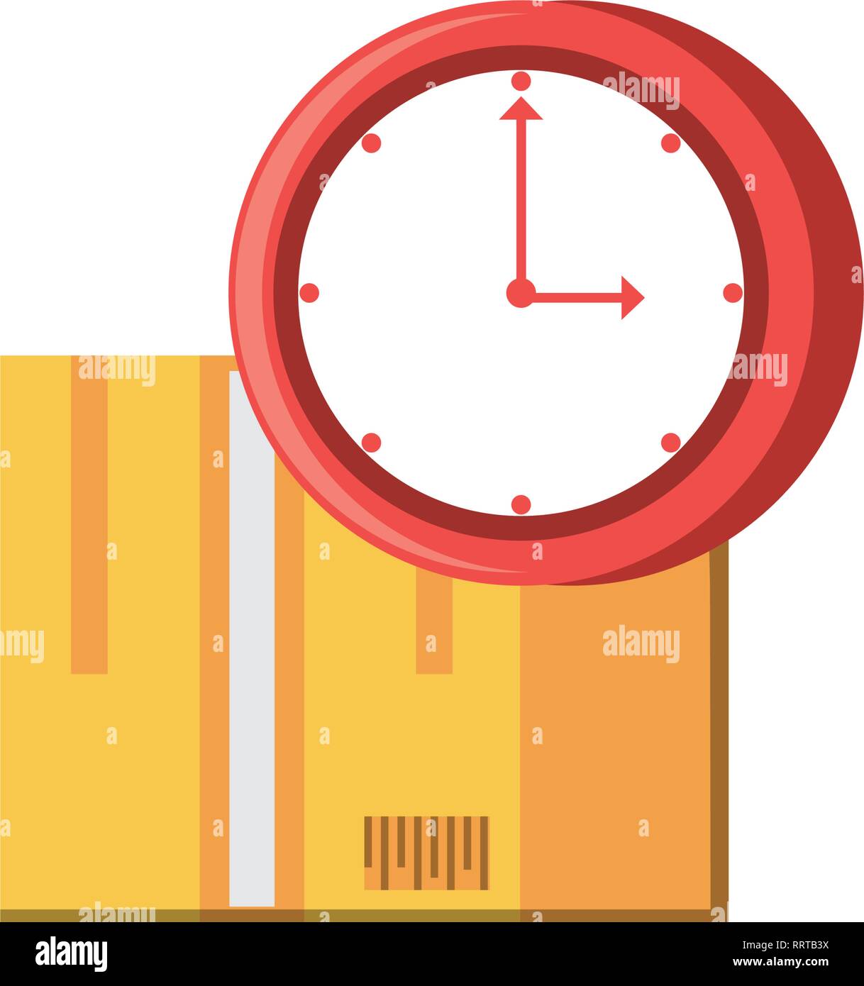 box carton with clock time isolated icon vector illustration design ...