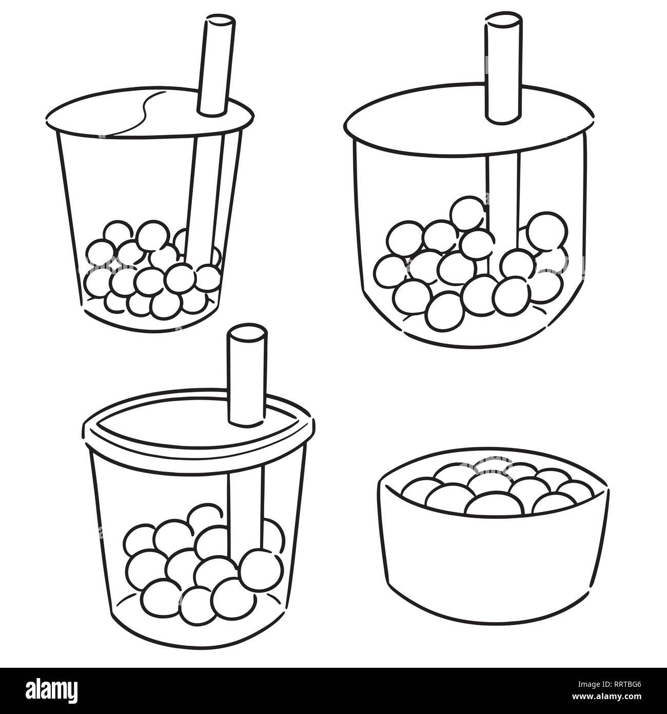 Cute Kawaii Boba Coloring Pages