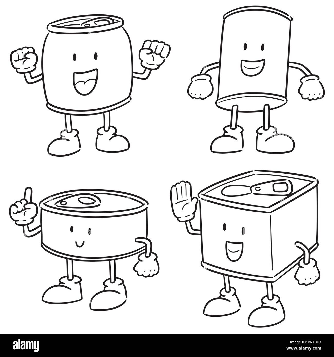 vector set of can cartoon Stock Vector Image & Art - Alamy