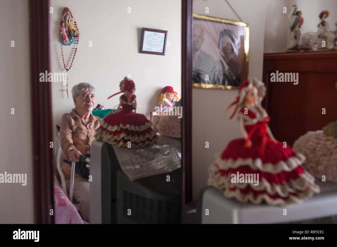 Donmatias, Antioquia, Colombia: Nursing room for the elderly - Association CPSAM 'Gilberto Jamarillo Mesa' Stock Photo