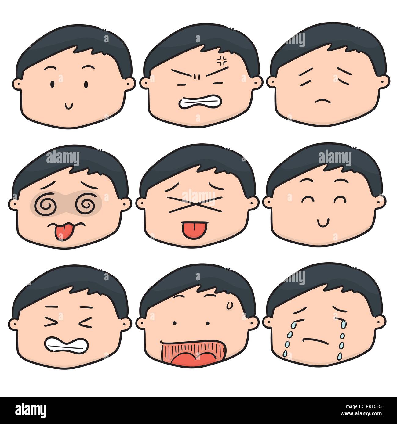 vector set of cartoon face Stock Vector Image & Art - Alamy
