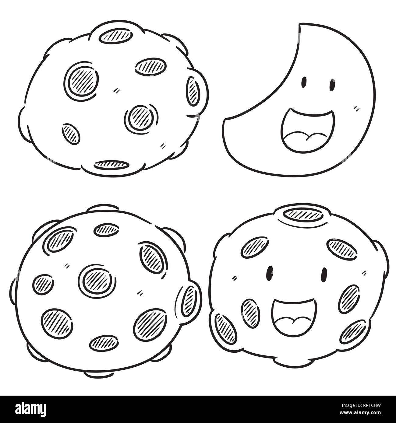 vector set of moon Stock Vector Image & Art - Alamy