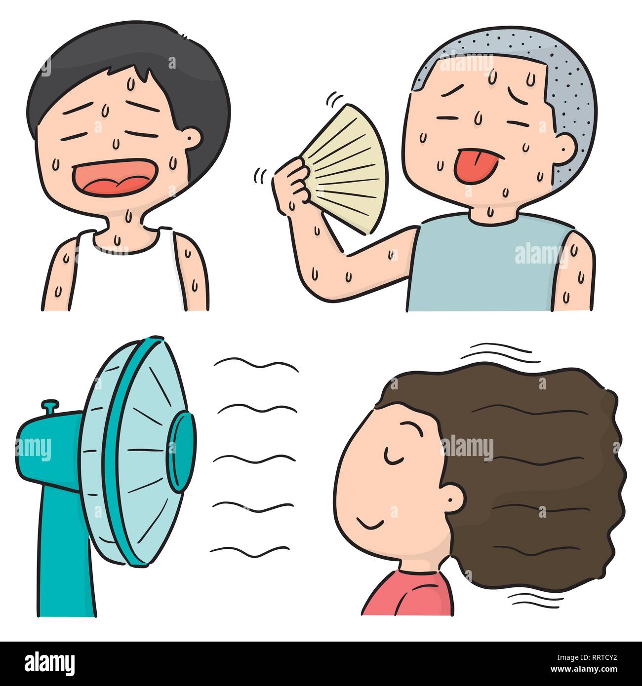 vector set of people in hot weather Stock Vector Image & Art Alamy
