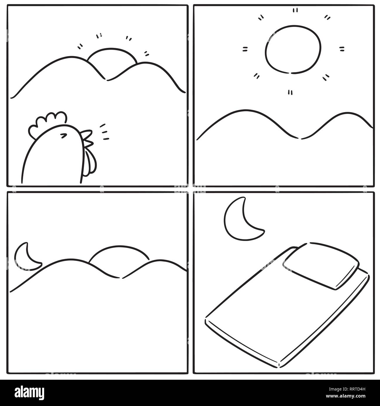 Morning Noon Evening Bedtime Black And White Stock Photos Images Alamy