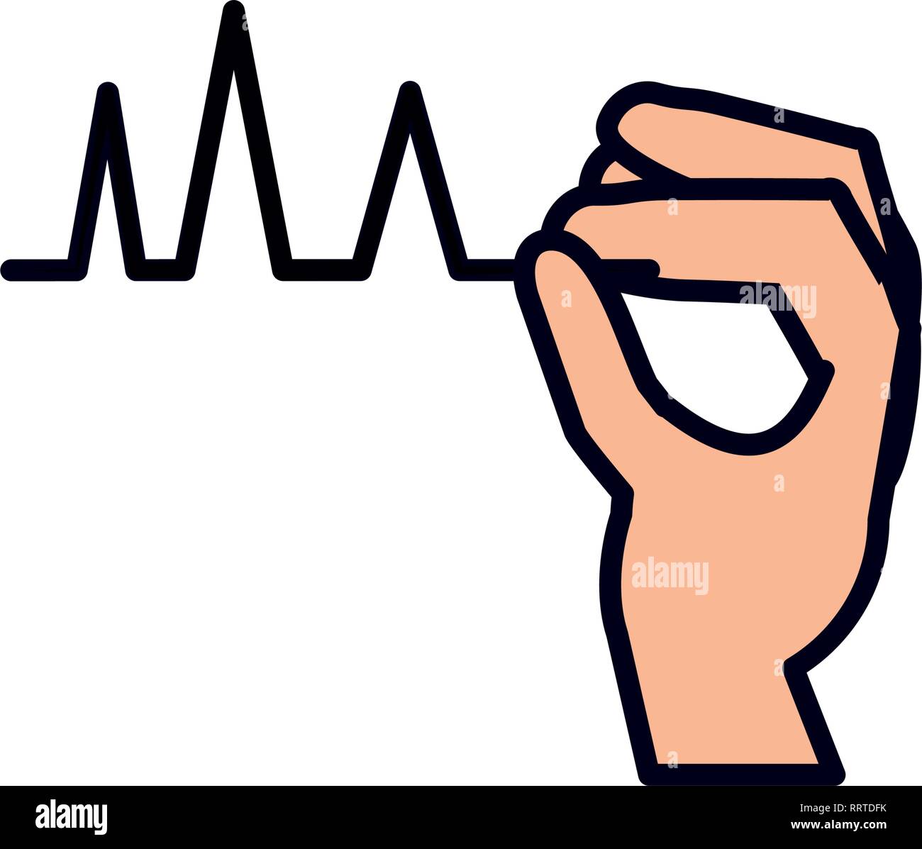 hand human with heart rate symbol vector illustration design Stock ...