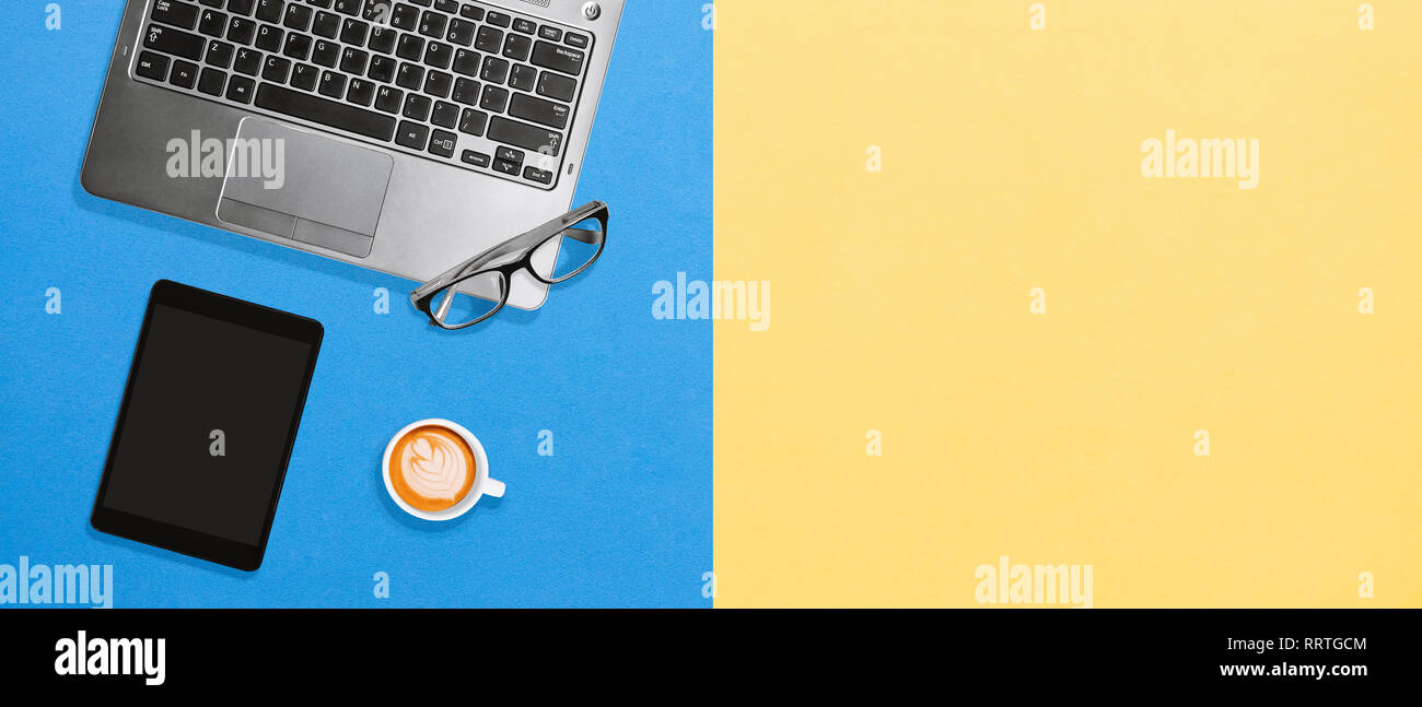 Minimal Clean Modern Office Desktop Flat Lay For Business
