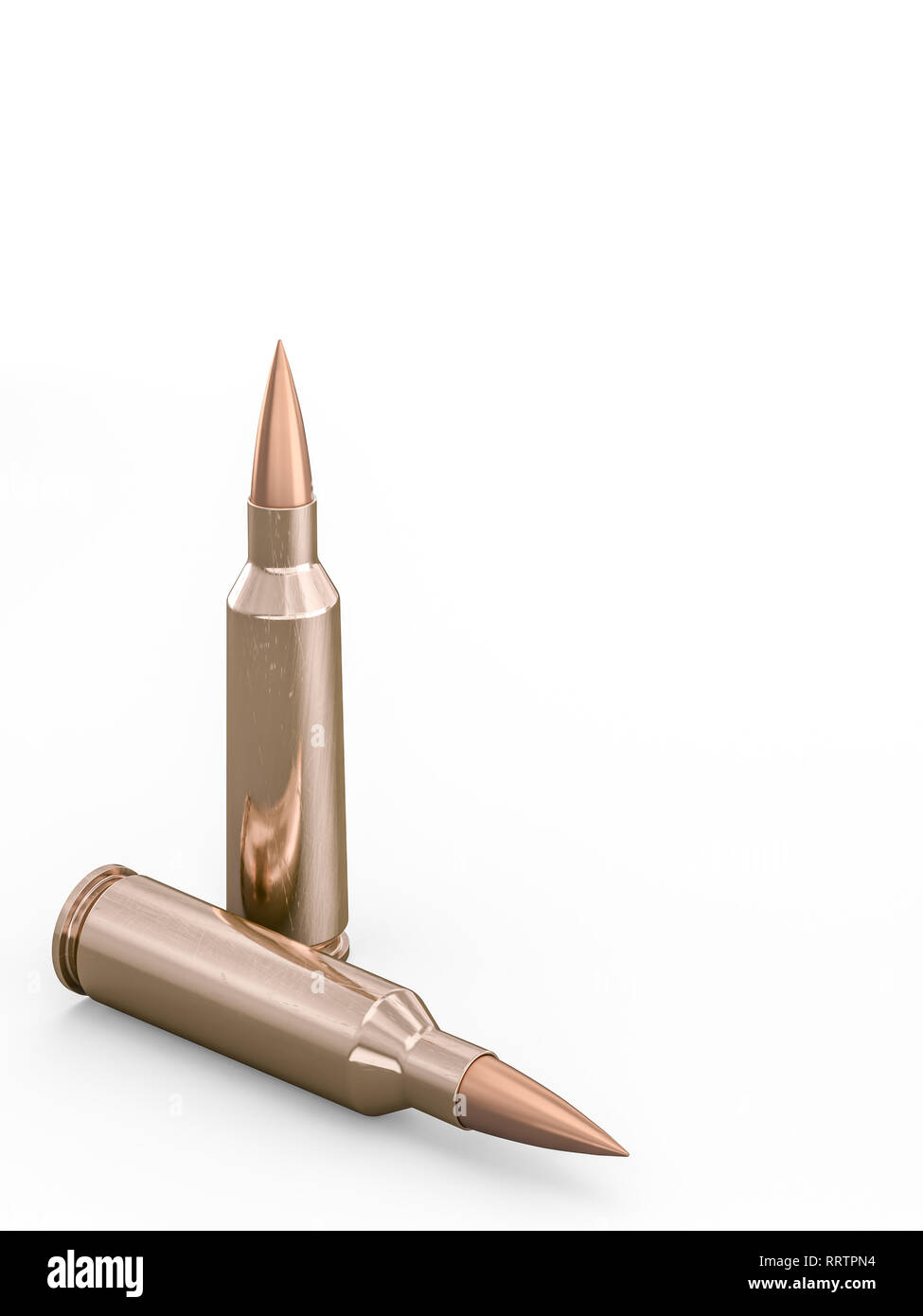 3d rendering image of rifle bullet Stock Photo