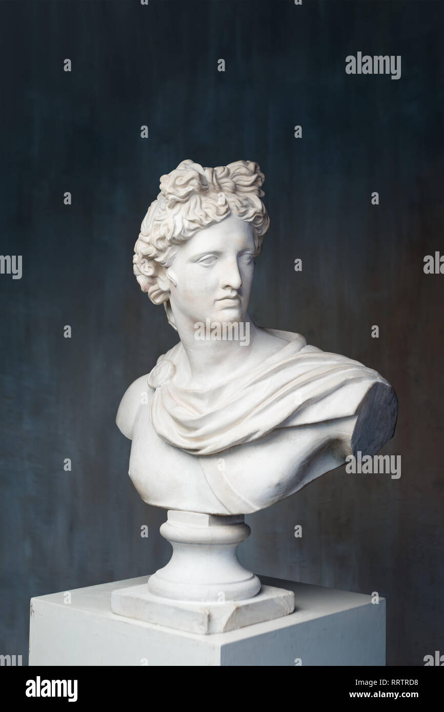 God Apollo Bust Sculpture Ancient Greek God Of Sun And Poetry Plaster Copy Of A Marble Statue