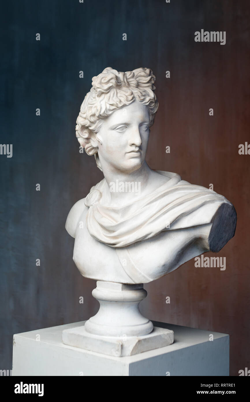 roman bronze statue Apollo head statue Greek mythology ancient