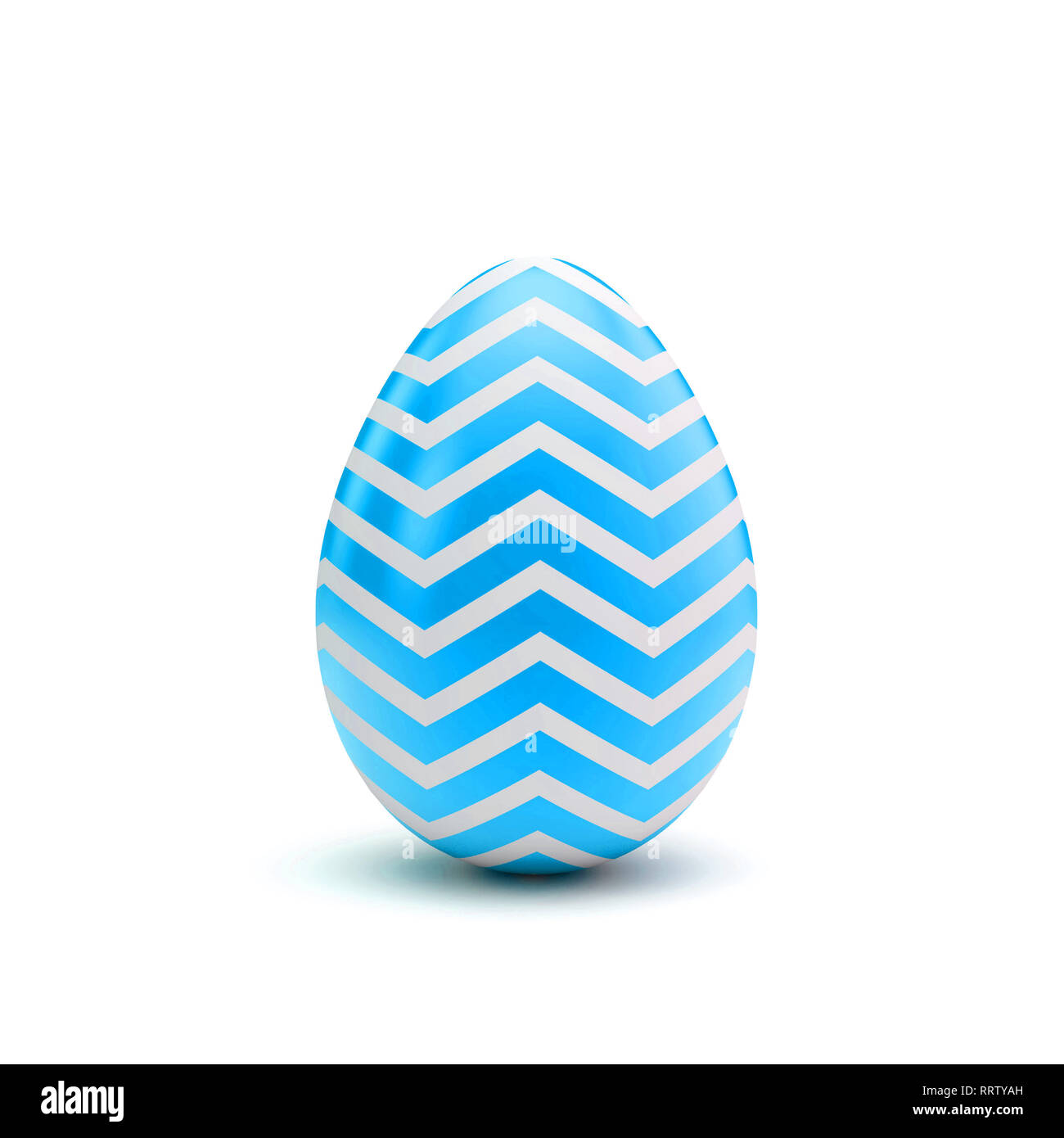 Easter egg with blue and white pattern. 3D Rendering Stock Photo Alamy